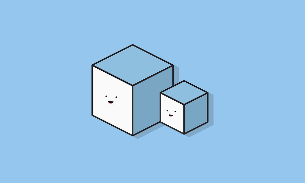 Illustration of smiling boxes icons