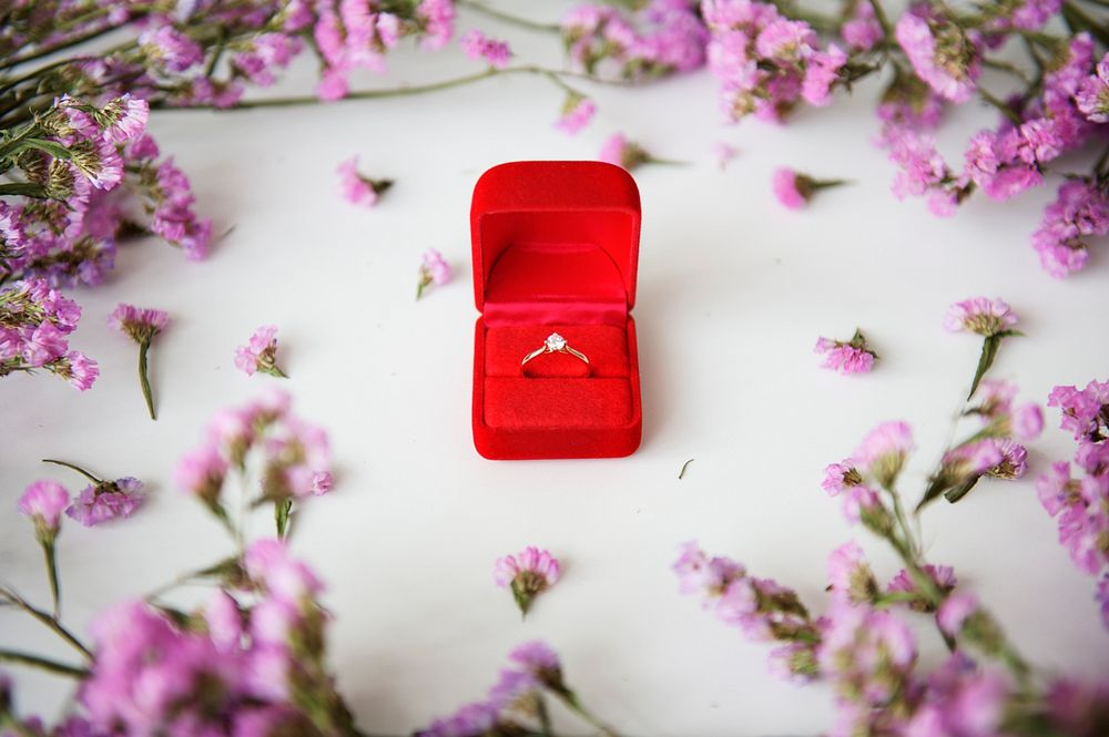 Ring Proposal Romance Flower Petal