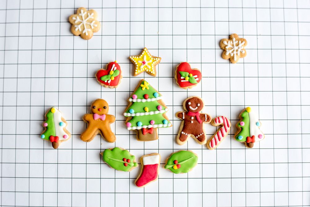 Cookies designed in a Christmas theme