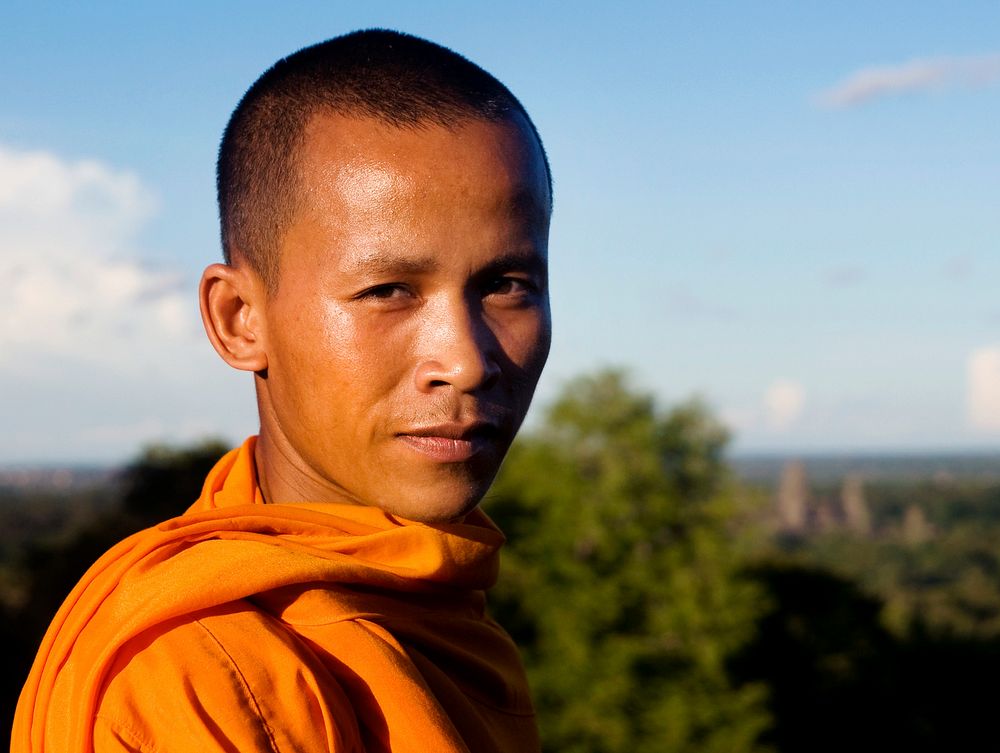 Portrait of a monk at Angkor Wat