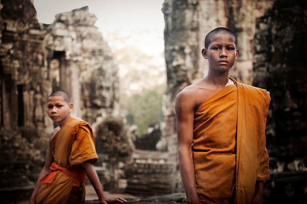 Monks at Angkor Wat, Siem Reap, Cambodia