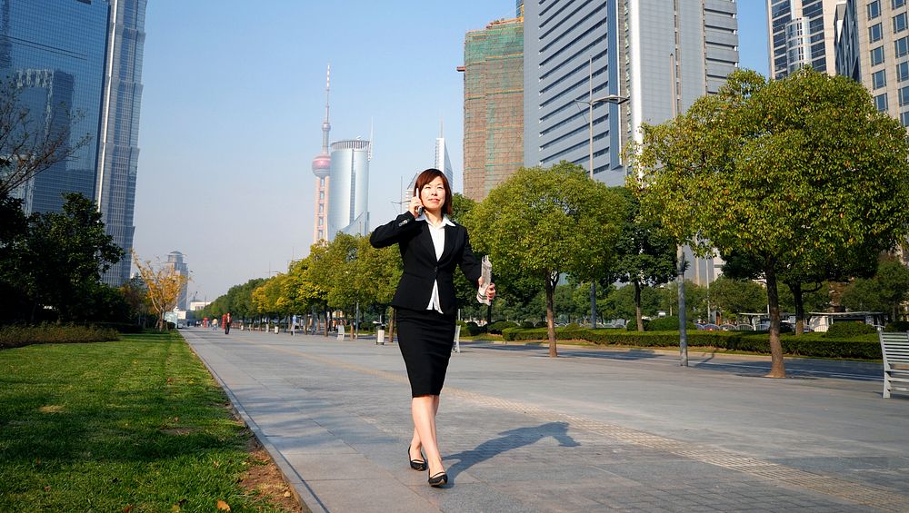 Asian businesswoman in Shanghai.