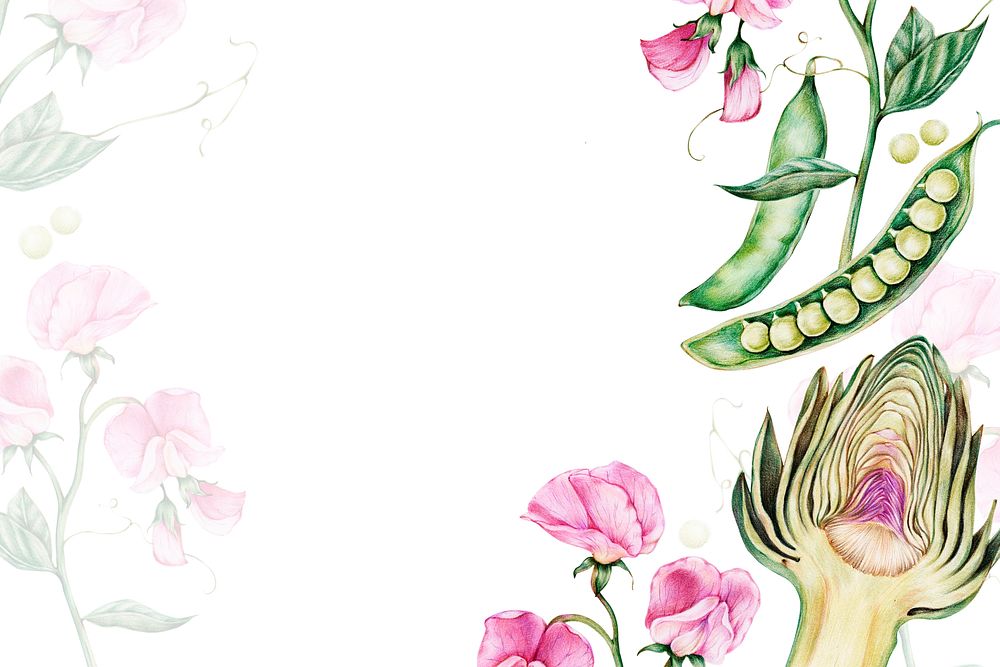Hand drawn floral patterned background illustration