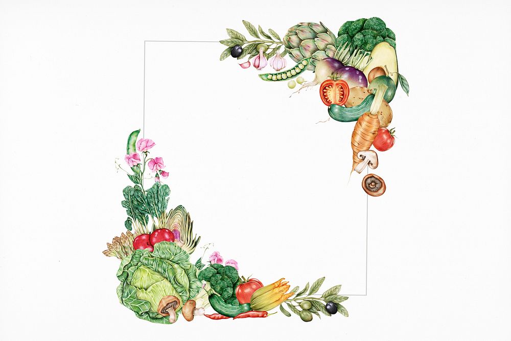Hand drawn vegetables collection with design space