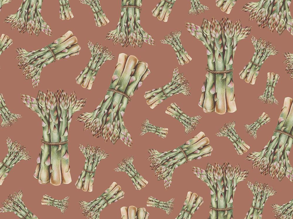 Hand drawn asparagus patterned background illustration