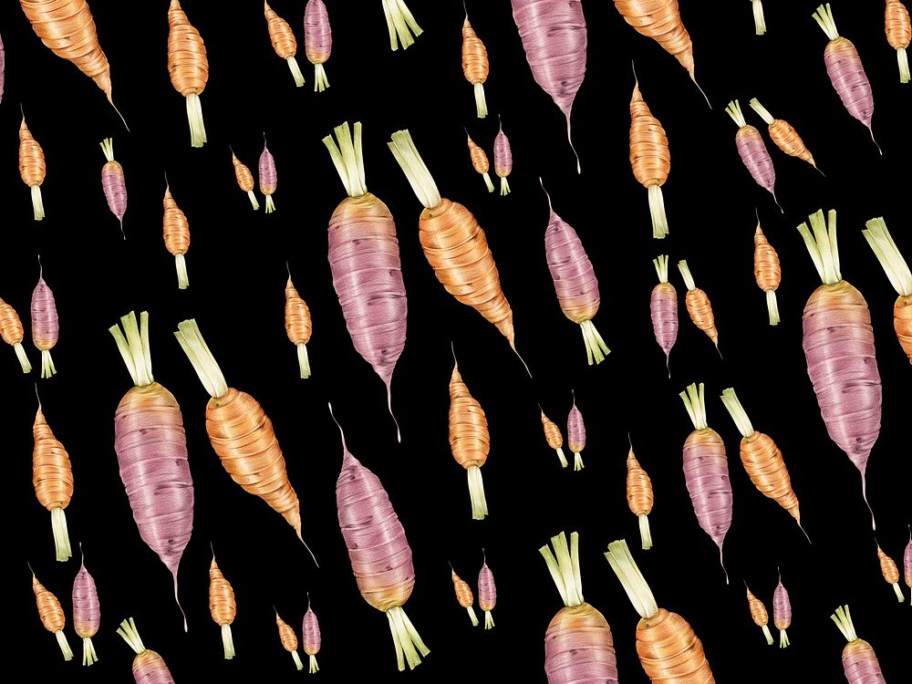 Hand drawn carrots paterned background illustration