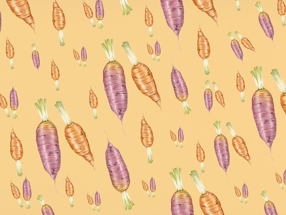 Hand drawn carrots patterned background illustration