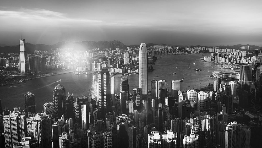 Hong Kong Sunset Victoria Habour View Concept