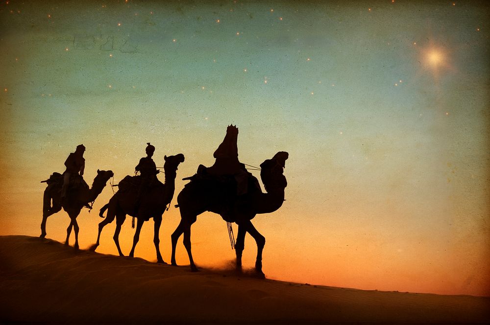 The three kings following the star.