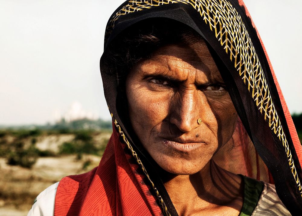 Portrait of a seriours Indian woman