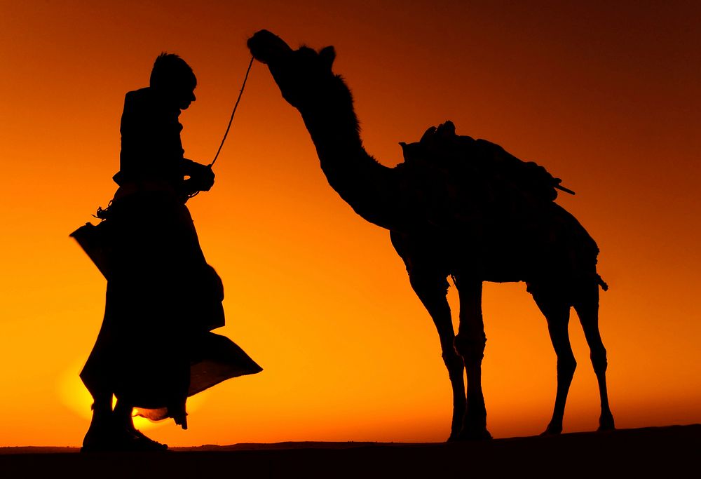 Indigenous Indian man with his camel.