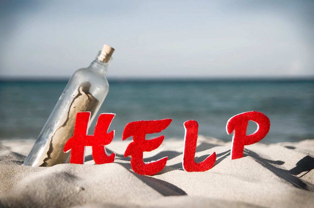 Message in a bottle searching for help.