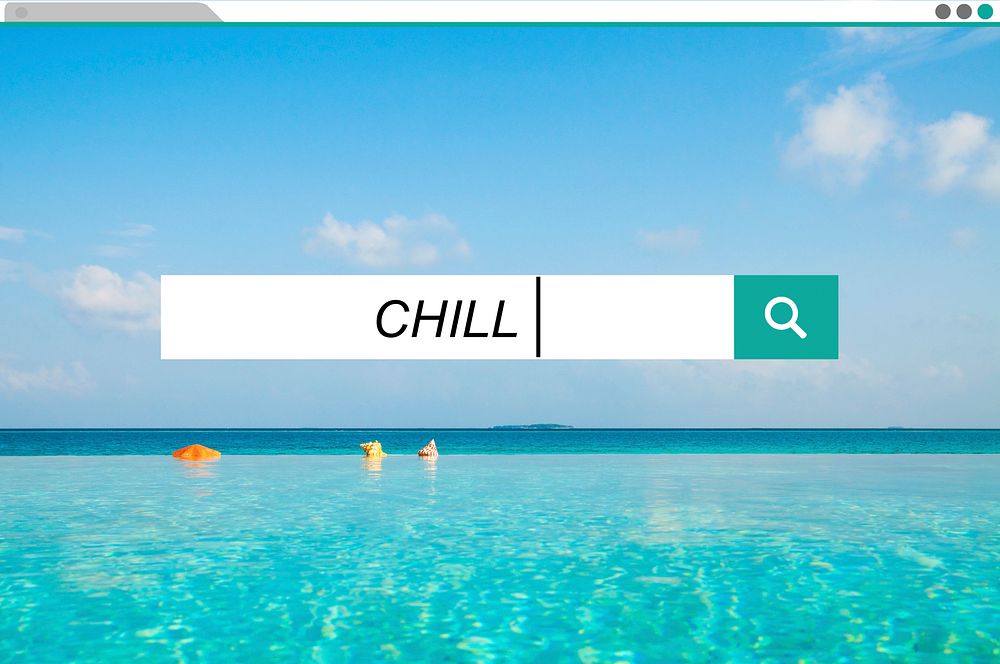 Web search tool bar with blue sea background