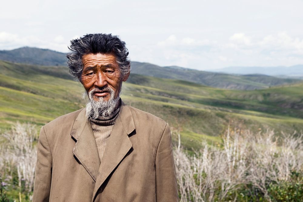 Portrait of a senior Mongolian man