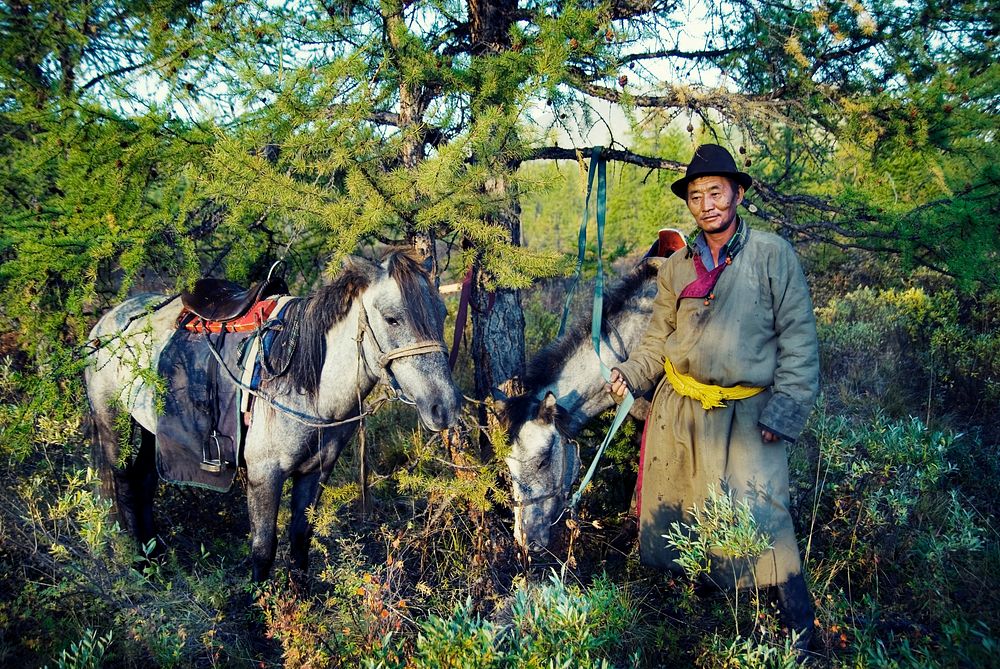 Nomadic Tsaatan or Dukha (Reindeer people) of northern Mongolia