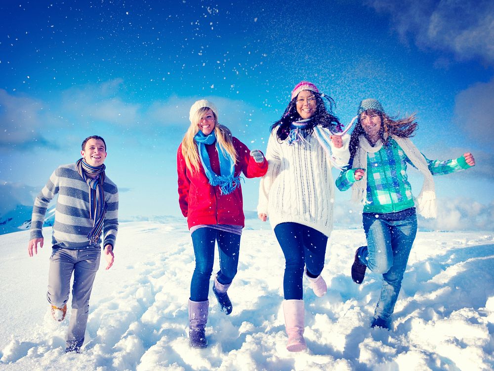 Friends Enjoyment Winter Holiday Christmas Concept
