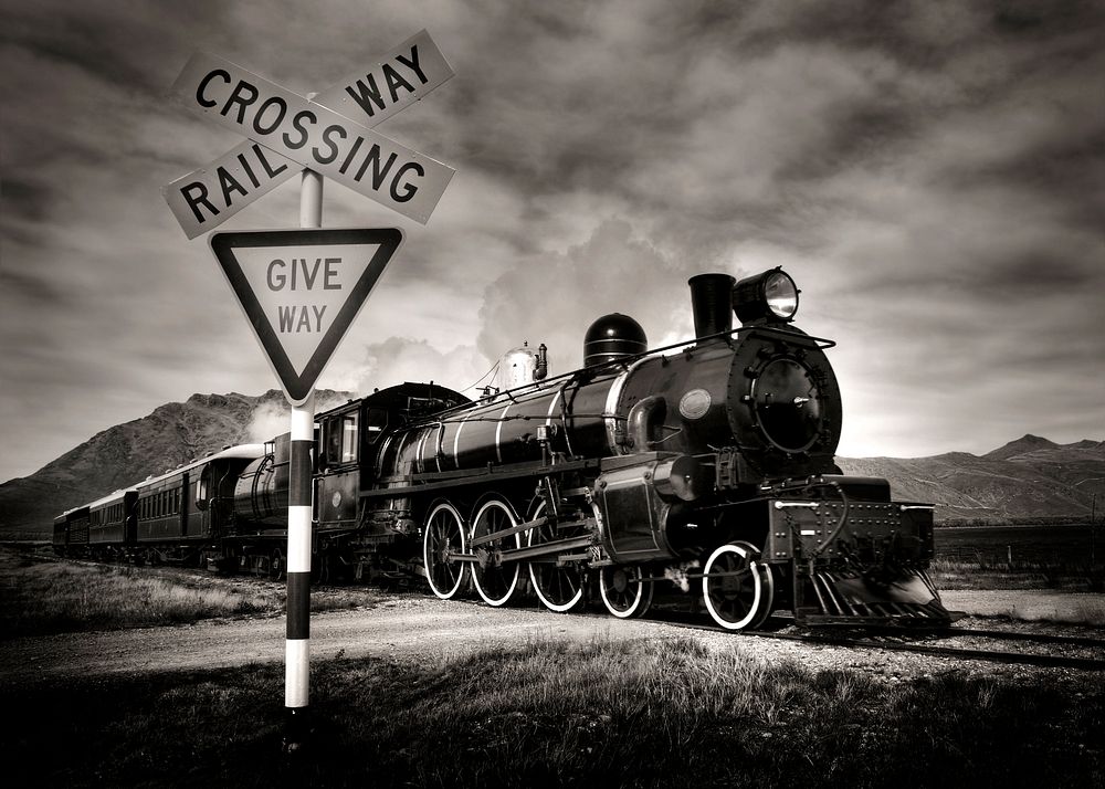 Old fashioned steam locomotive, Kingston New Zealand.