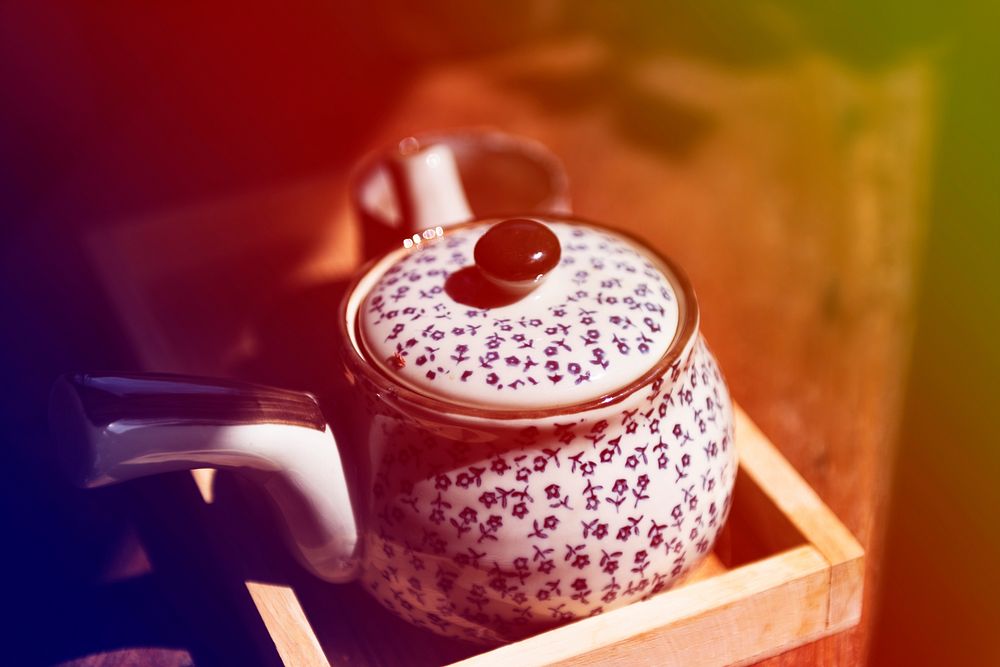 Vintage tea pot feeling relax and peace