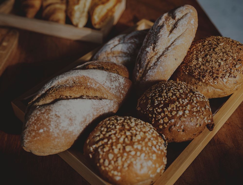 Closeup of fresh baked breads