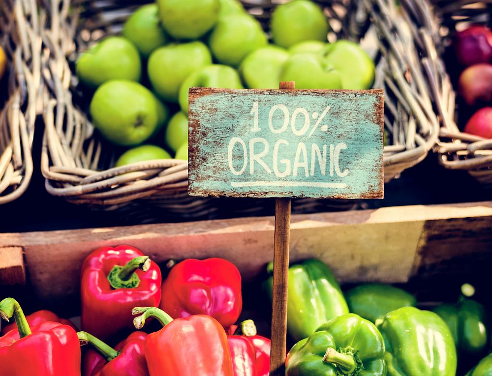 Organic fresh agricultural product at farmer market