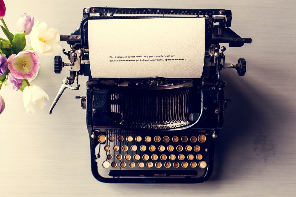 Typewriter letter sheet publish document