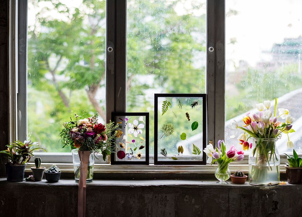 Making Dried Flowers in Glass Frame Hobby Handmade