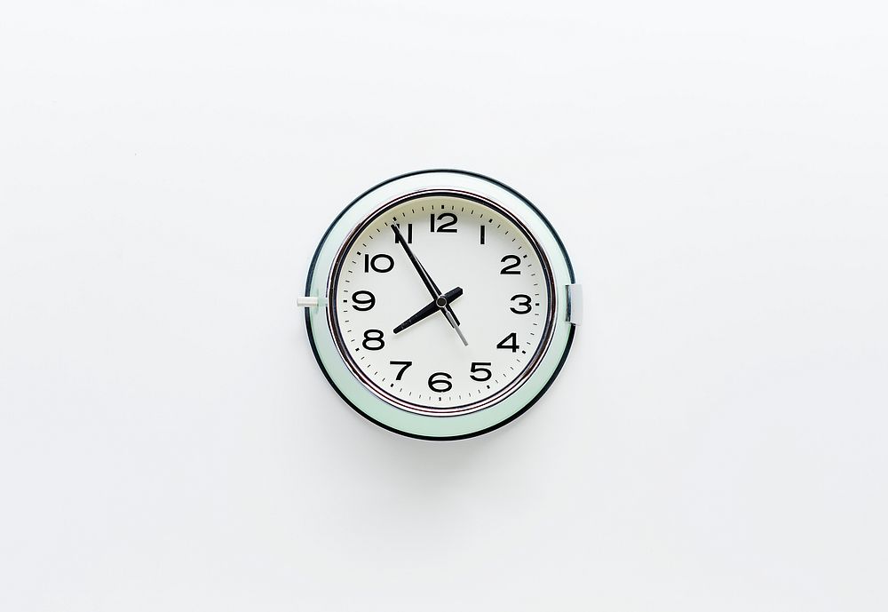 Round clock watch on white background