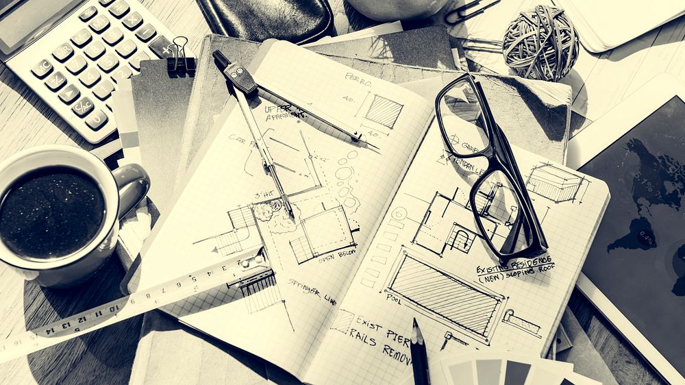 Blueprint Architecture Draft Interior Design Concept