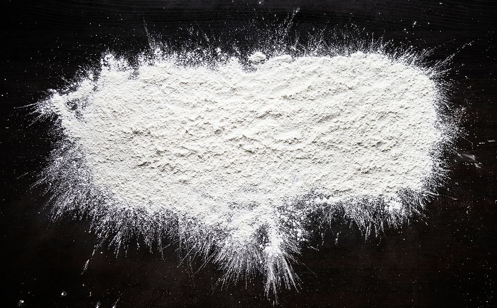 White powder on the table