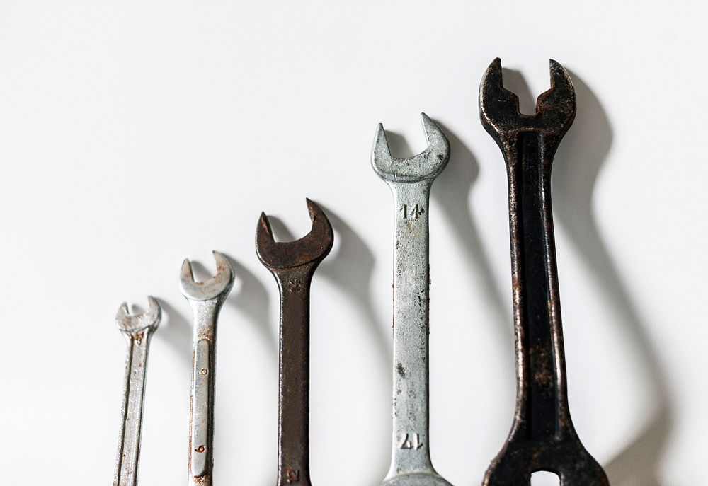 Different sized wrenches