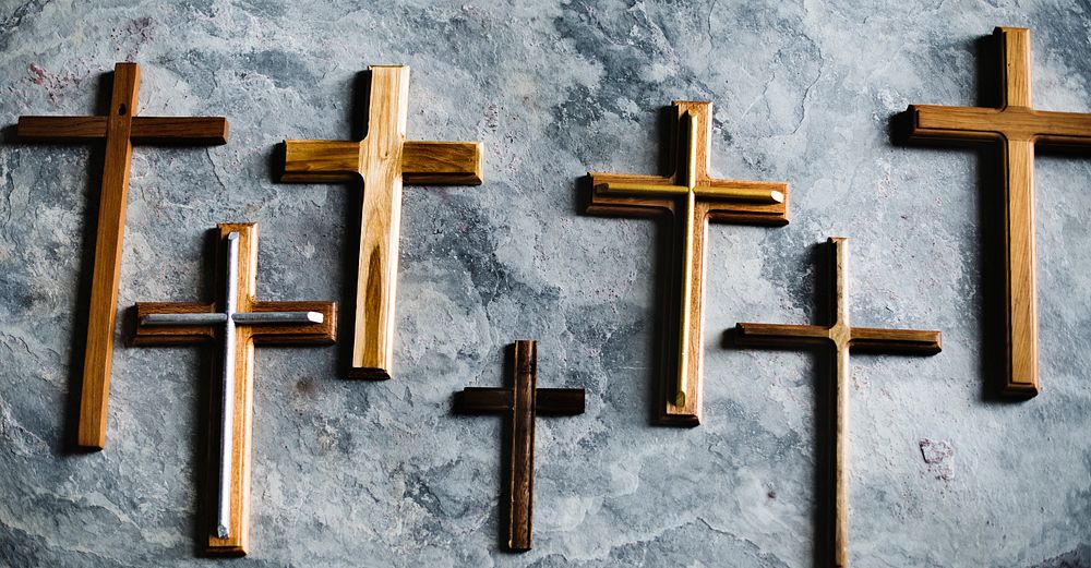Collection of Christian wooden crosses