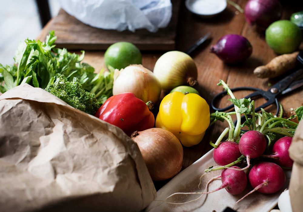 Variation kinds of vegetable on a table