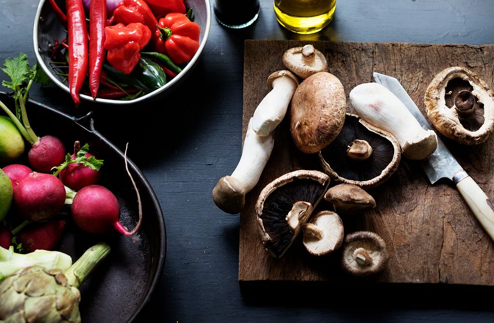 Variation kinds of vegetable on a table