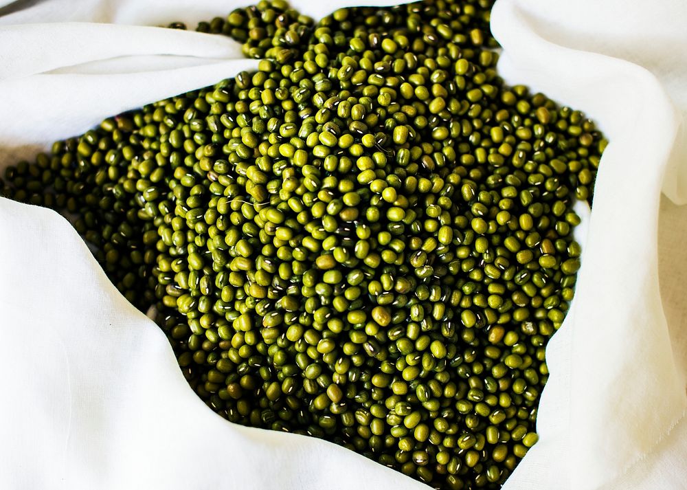 Closeup of mung bean natural raw product