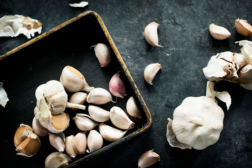 Closeup clove of garlic for cooking
