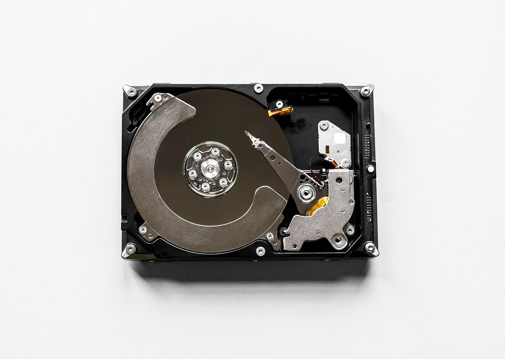 HDD portable data storage isolated on background
