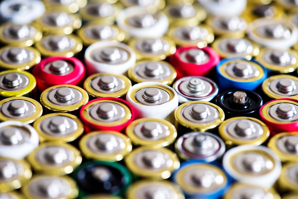 Closeup of Alkaline battery background