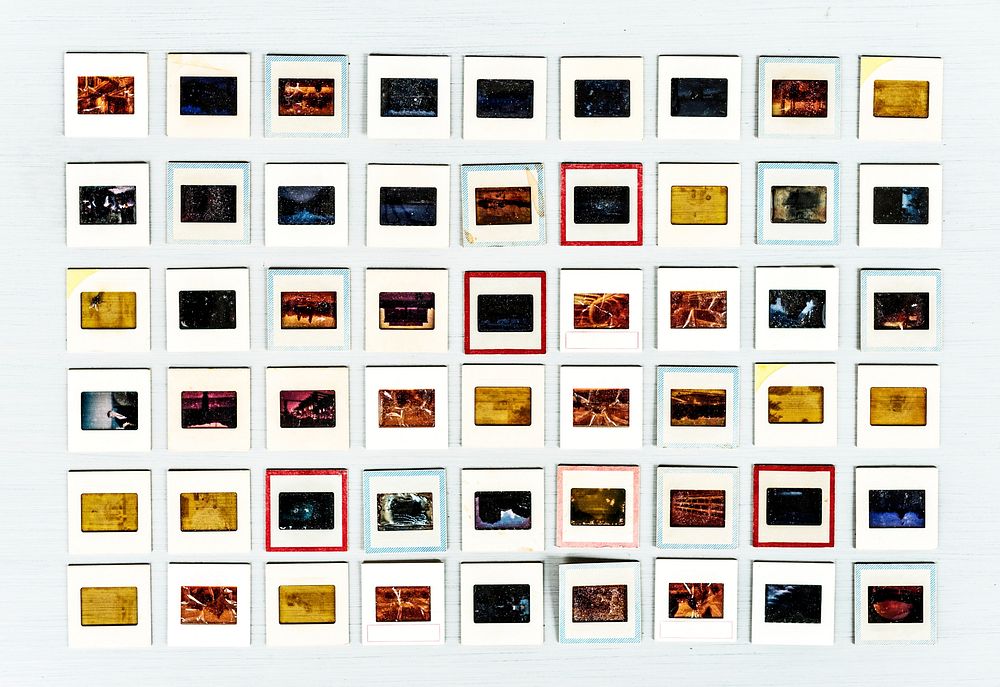 Retro analog film slides set