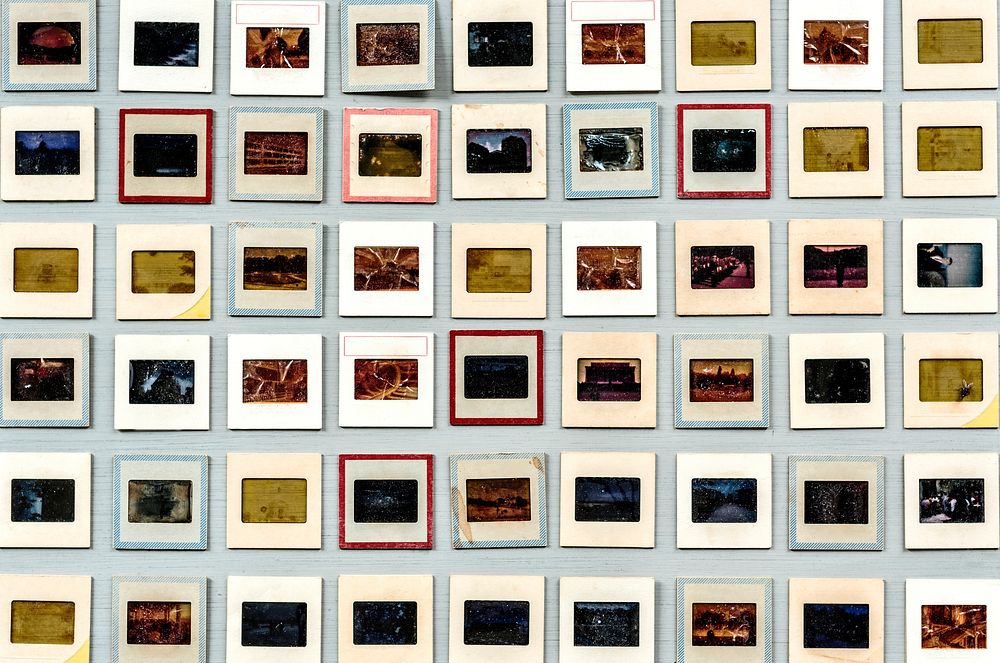 Retro analog film slides set