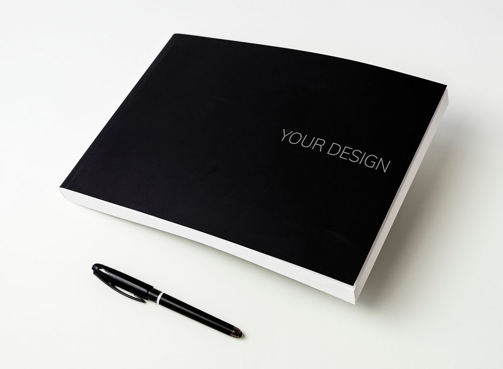 Black notebook isolated on white