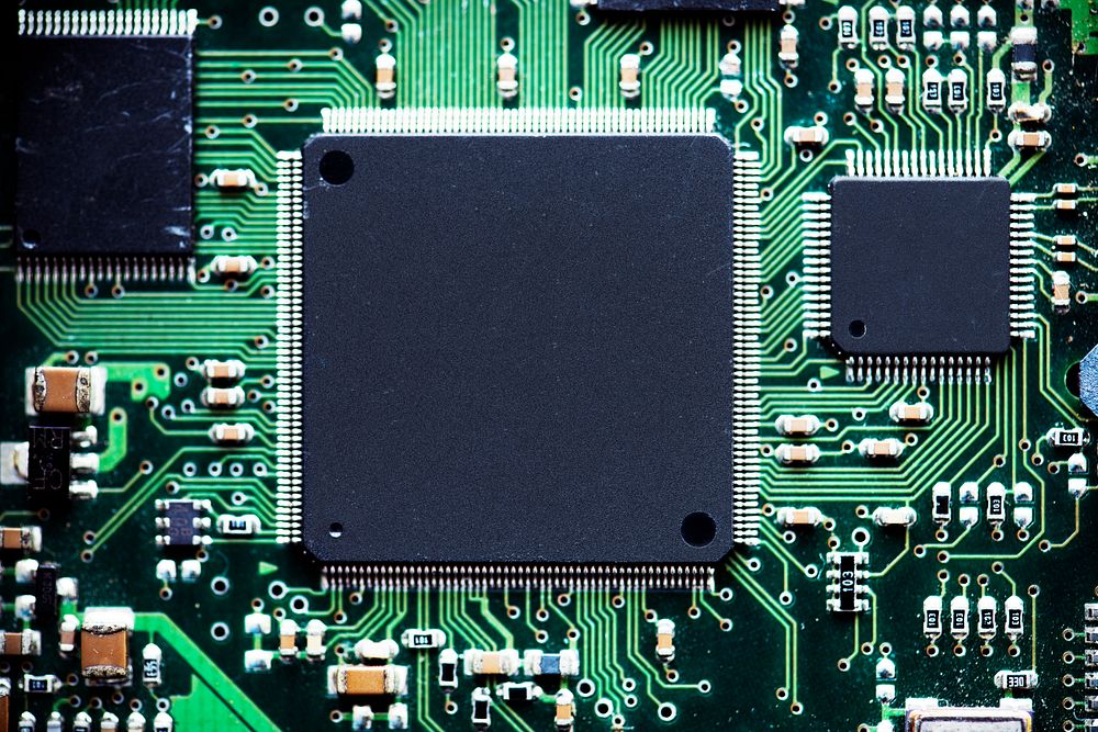 Macro shot of computer processor chip