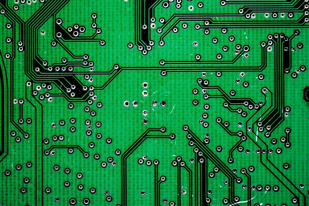 Macro shot of computer circuit board