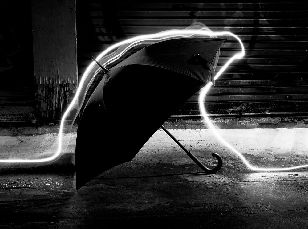 Umbrella with long exposure technique