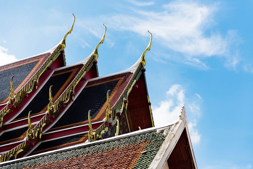Asian style temple roof in Bangkok, Thailand