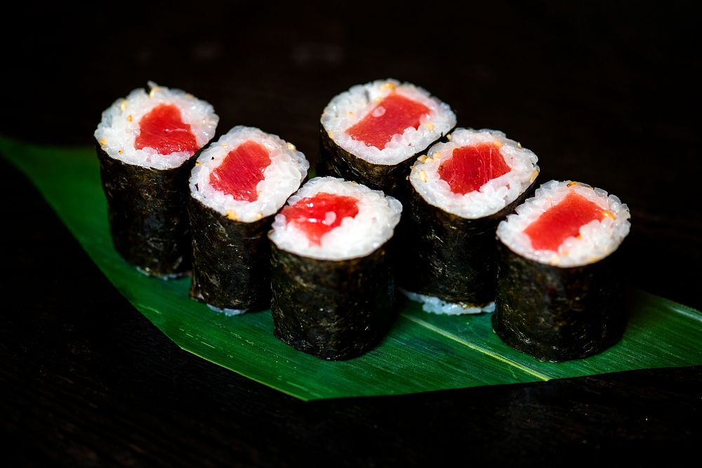 Tuna sushi roll japanese food