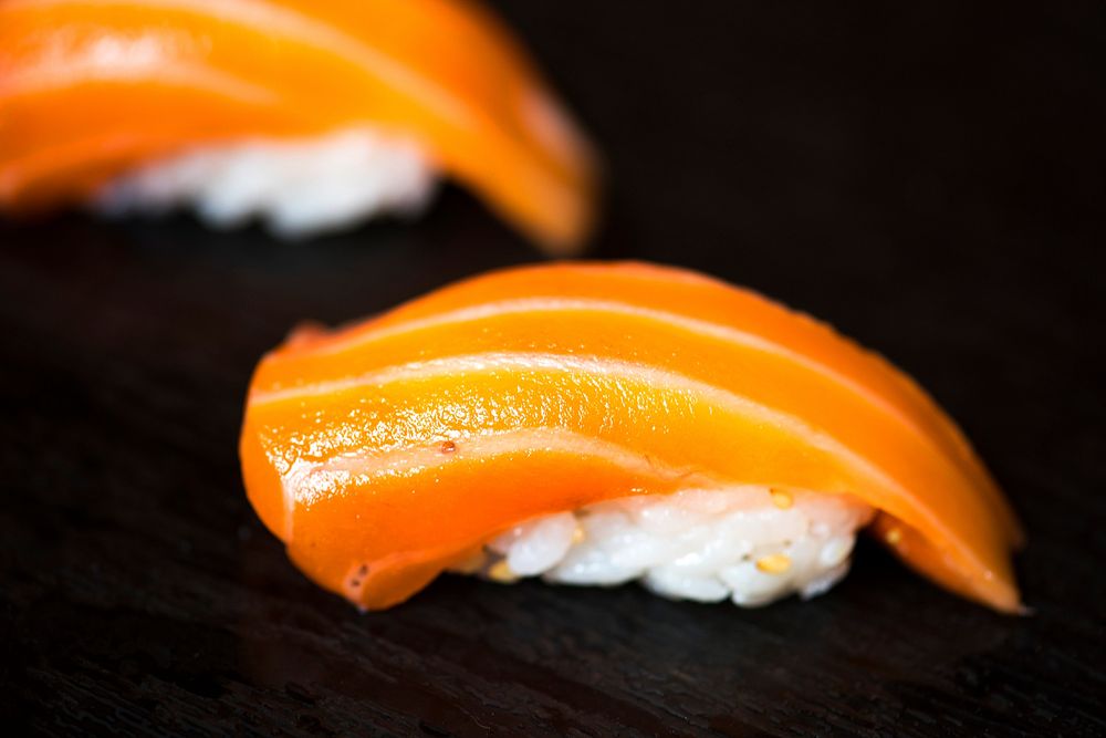 Salmon sushi japanese food healthy
