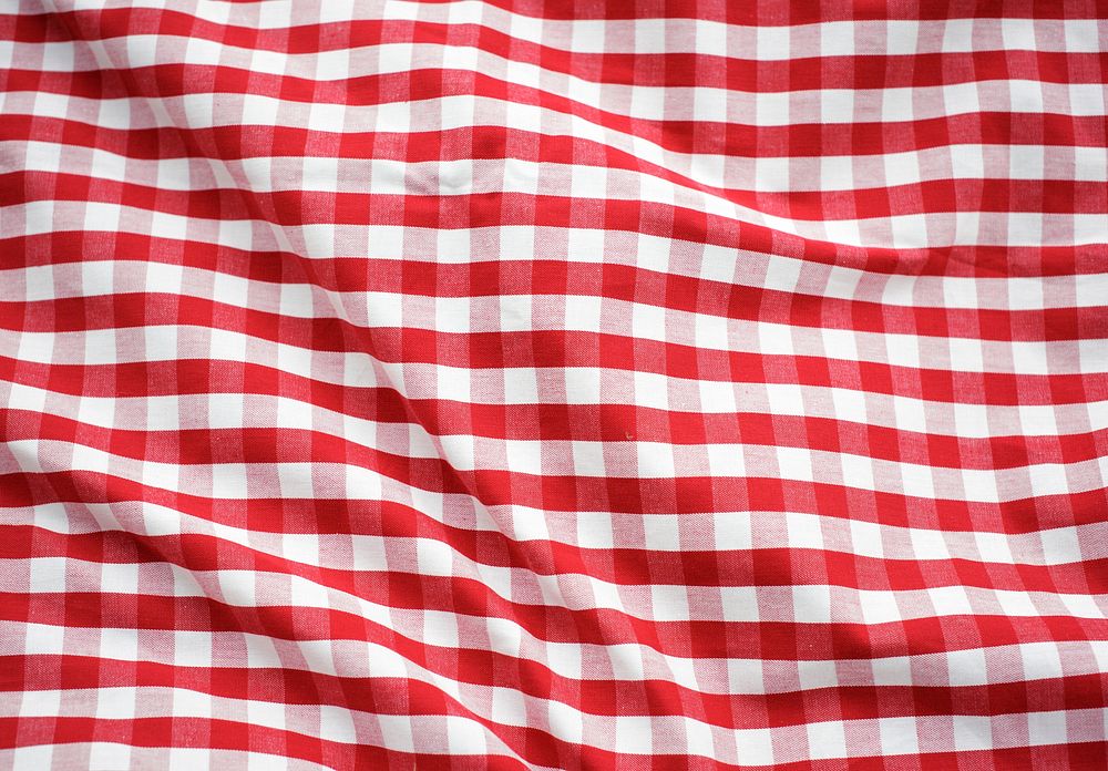 Red Checked Decoration Tablecloth Concept