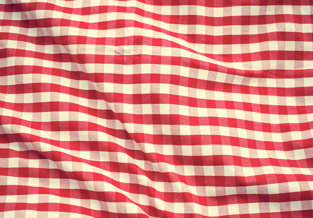 Red Checked Decoration Tablecloth Concept