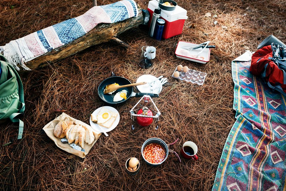 Hiking Camping Food OutdoorsConcept