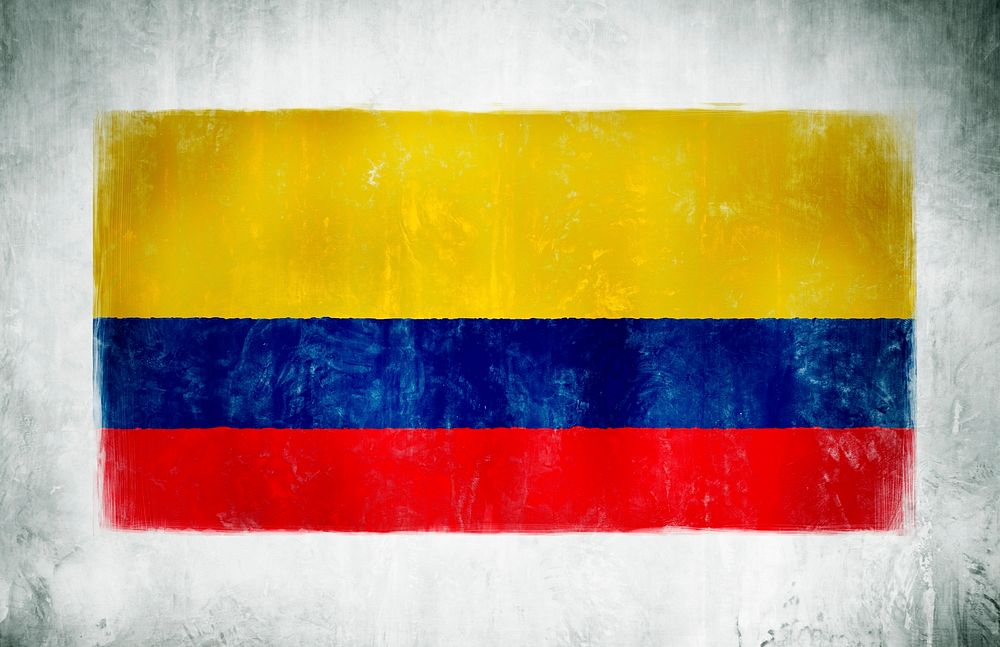 Illustration And Painting Of The National Flag Of Colombia
